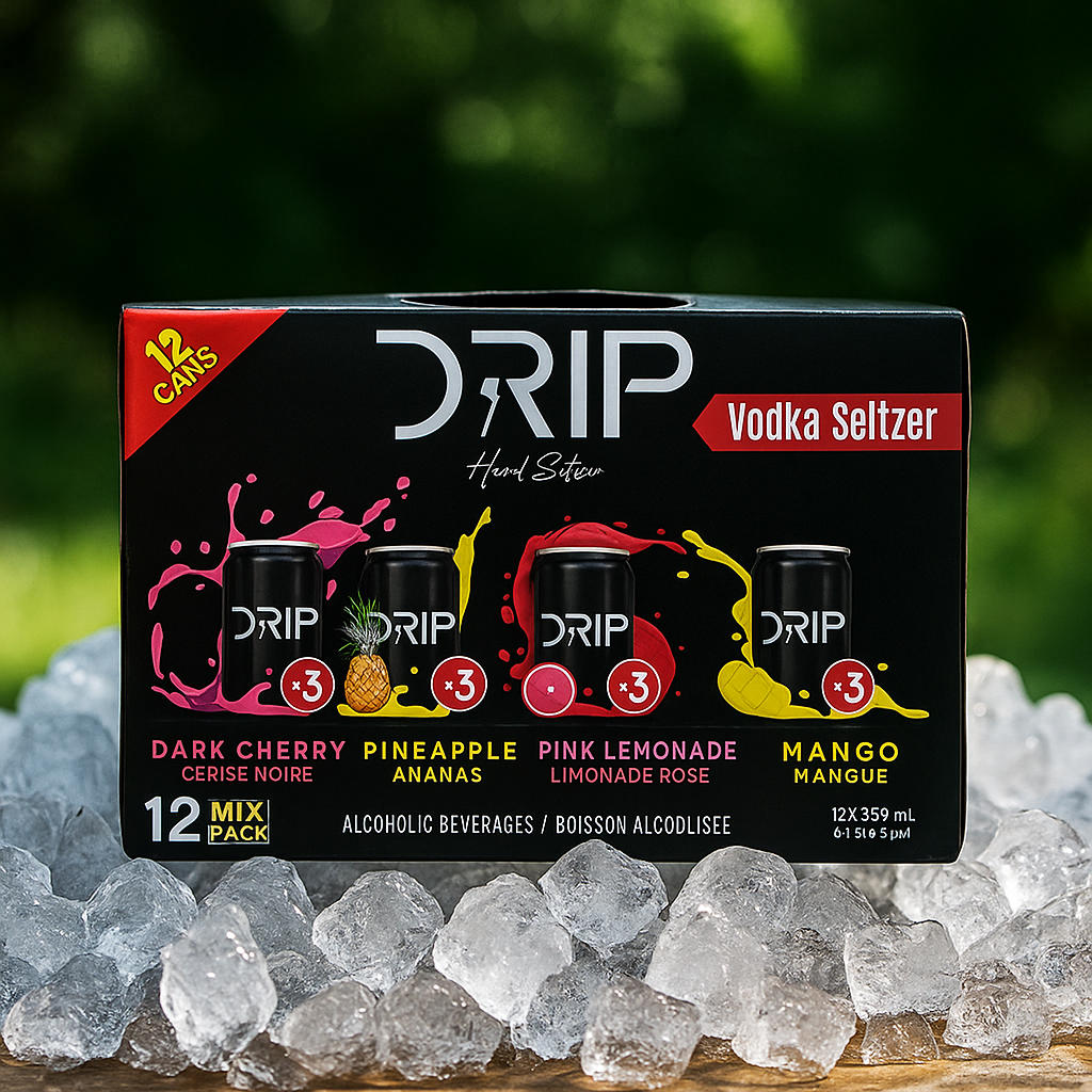 Drrip Hard Seltzer 12-Pack Mix – Karan Aujla’s Drip Vodka Seltzer Variety Pack